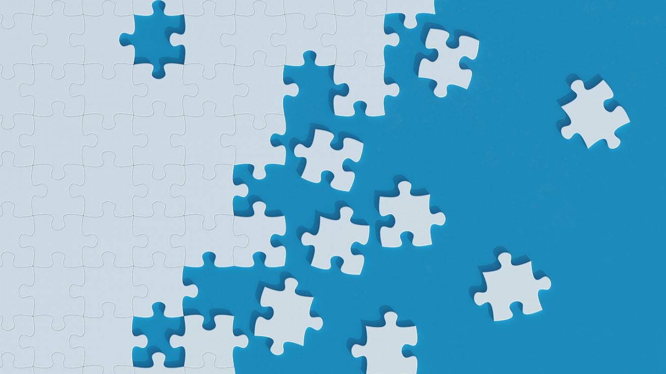 Graphic of blue puzzle pieces