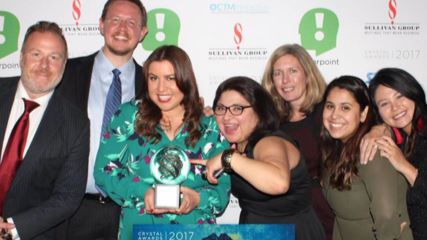 The BrandExtract team winning best B2B website.