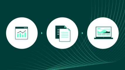 A graphic banner of the steps to creating your first ESG report