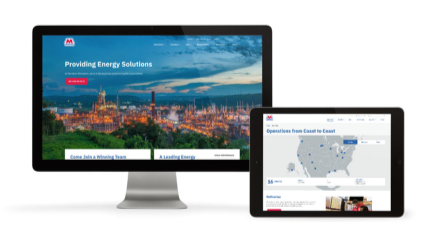 An image of the new Marathon Petroleum website on a tablet and desktop.