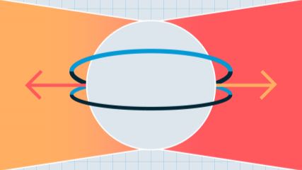 Circle in the middle with arrows stemming from the sides pointing in left and right directions