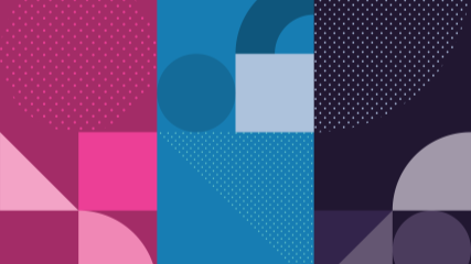 A header image of BE brand colors (Pink, Blue, Purple).