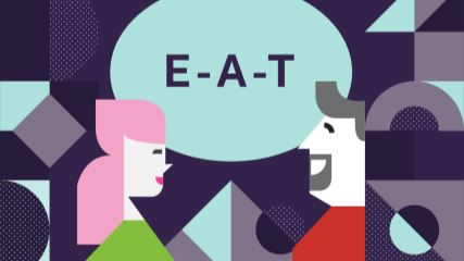 E-A-T banner of two people facing each other.