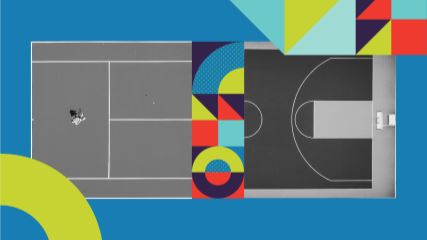 Image of a tennis court and basketball court