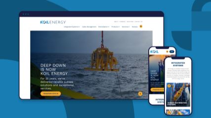 Homepage of Koil website displayed on mobile and desktop screens