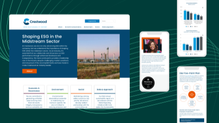 Crestwood's 2020 ESG Report as shown in mobile and desktop views