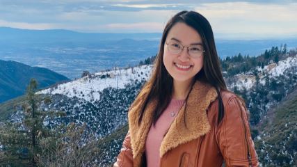 Nadia hiking in Running Springs.