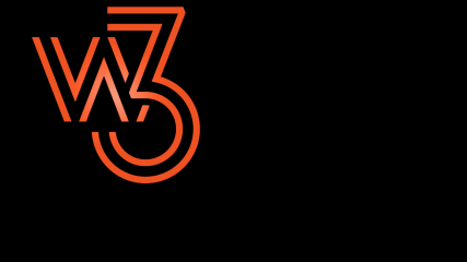 Orange w3 on a black background