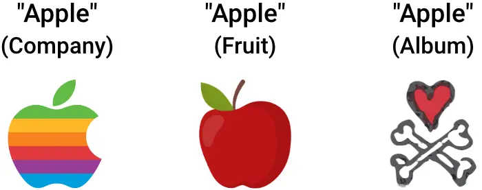 Google's diagram breaking down the how it differentiates searches for the term "apple."