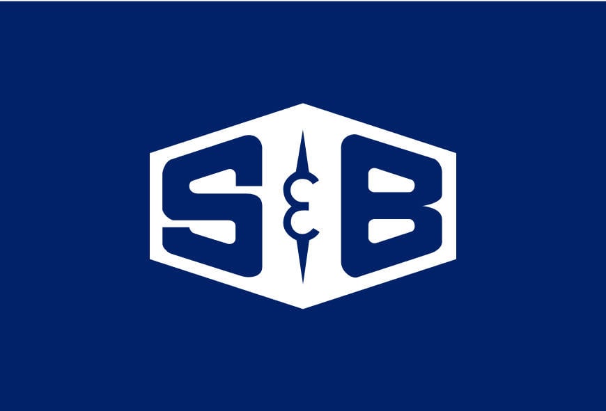 The blue S&B logo designed by BrandExtract